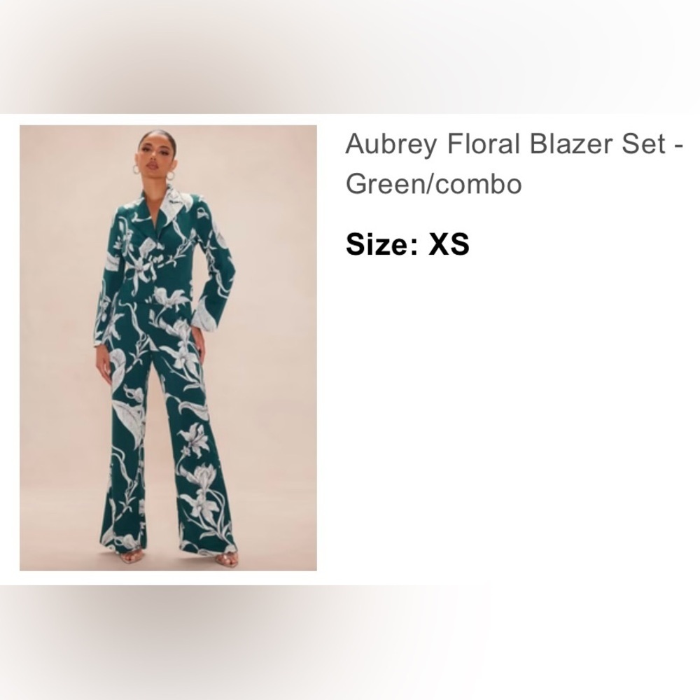 NWT Fashion Nova Teal Floral Pantsuit size XS - Picture 2 of 2